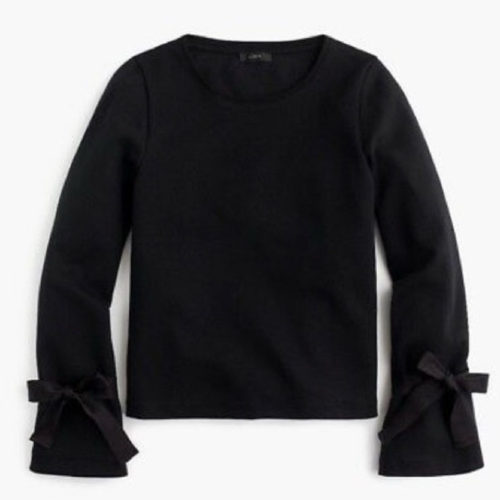 J.Crew Crewneck with tie sleeves